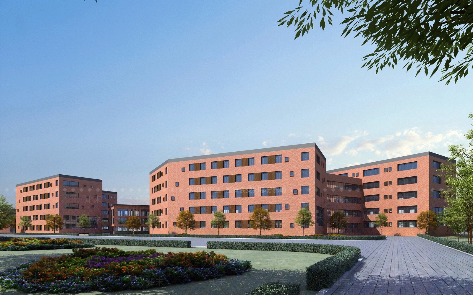 现代美式学校建筑SU模型下载【ID:1183570535】