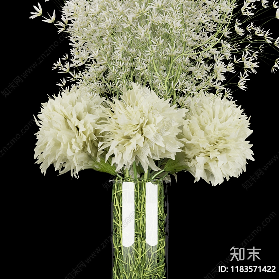 现代花瓶花艺3D模型下载【ID:1183571422】