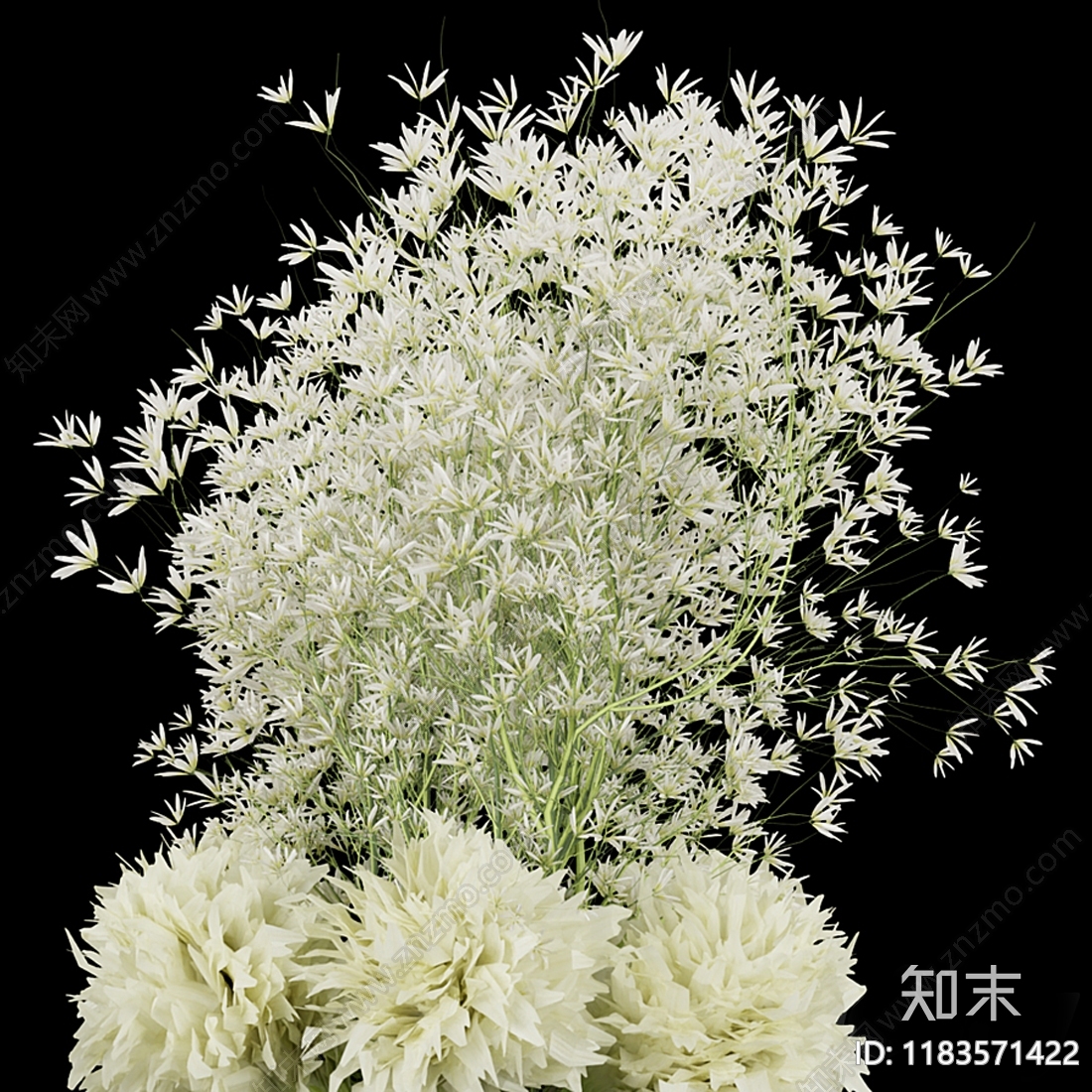 现代花瓶花艺3D模型下载【ID:1183571422】