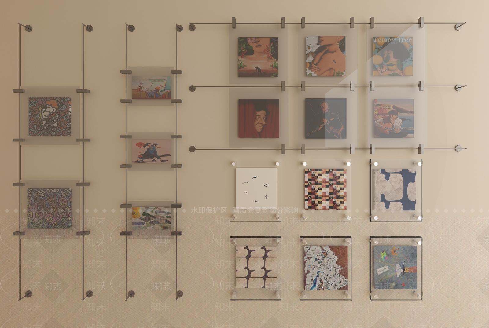 现代摆件组合3D模型下载【ID:1183575414】