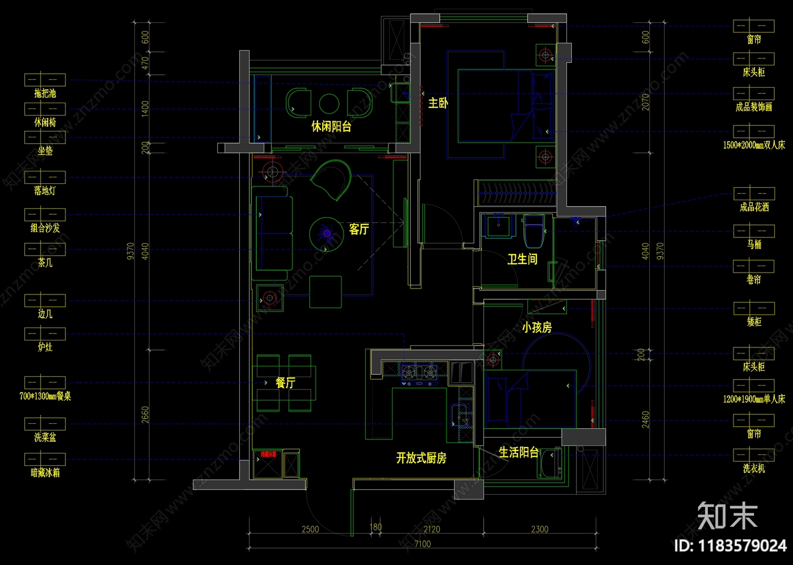 现代家装图库cad施工图下载【ID:1183579024】