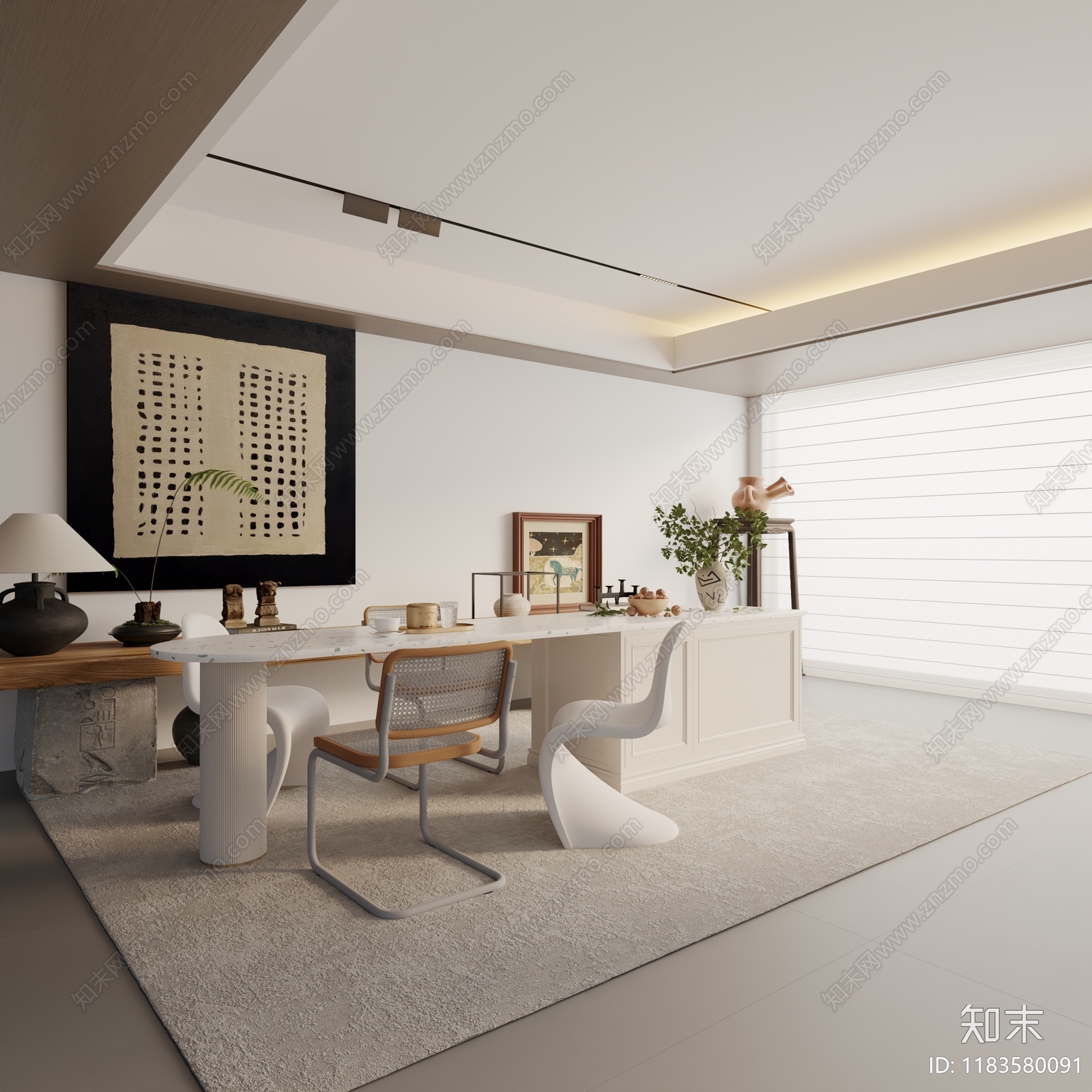 现代餐桌椅3D模型下载【ID:1183580091】