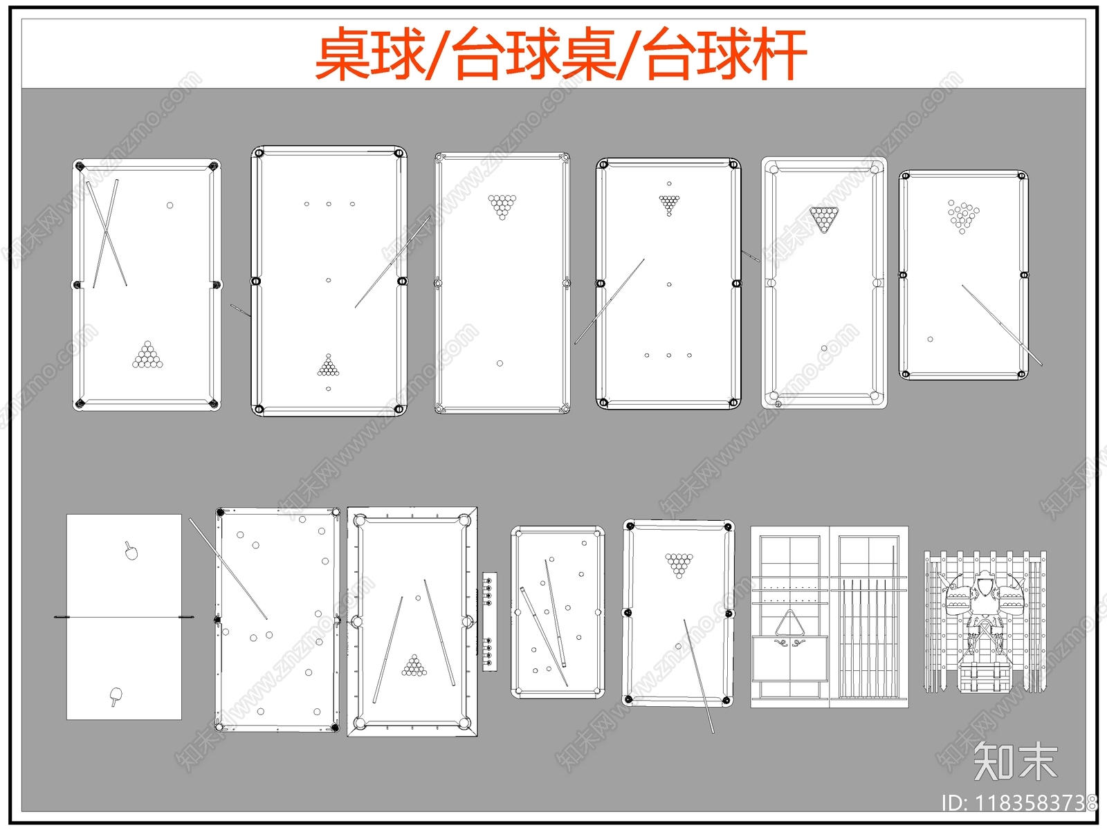 现代桌椅施工图下载【ID:1183583738】