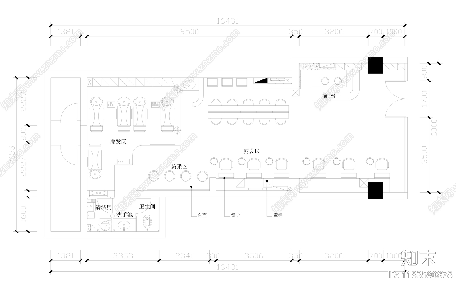 现代理发店cad施工图下载【ID:1183590878】