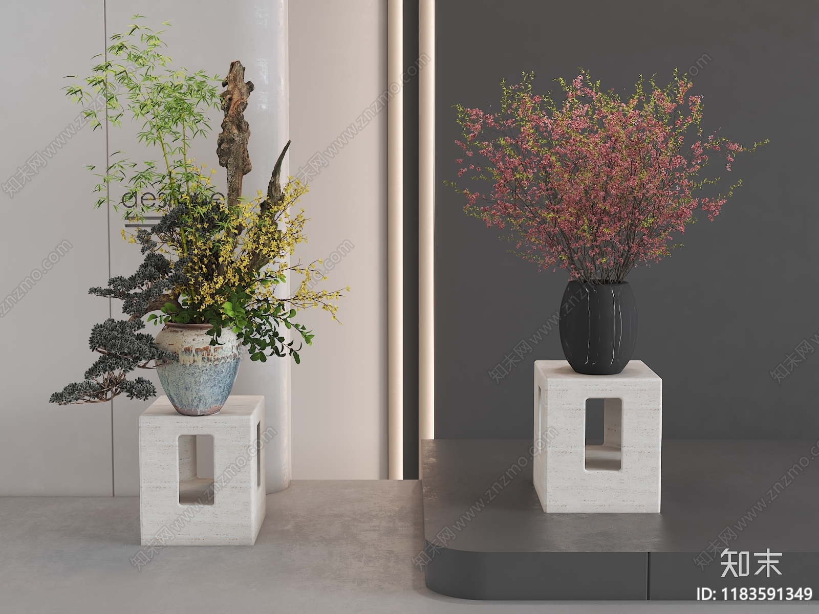 现代花艺3D模型下载【ID:1183591349】