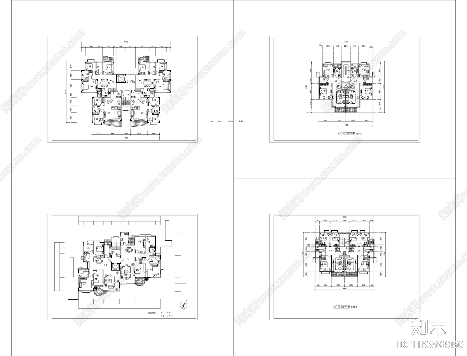 现代其他居住建筑cad施工图下载【ID:1183593050】