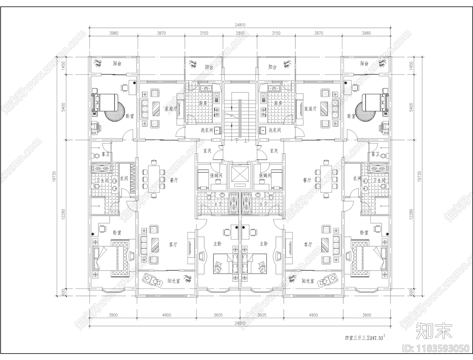 现代其他居住建筑cad施工图下载【ID:1183593050】