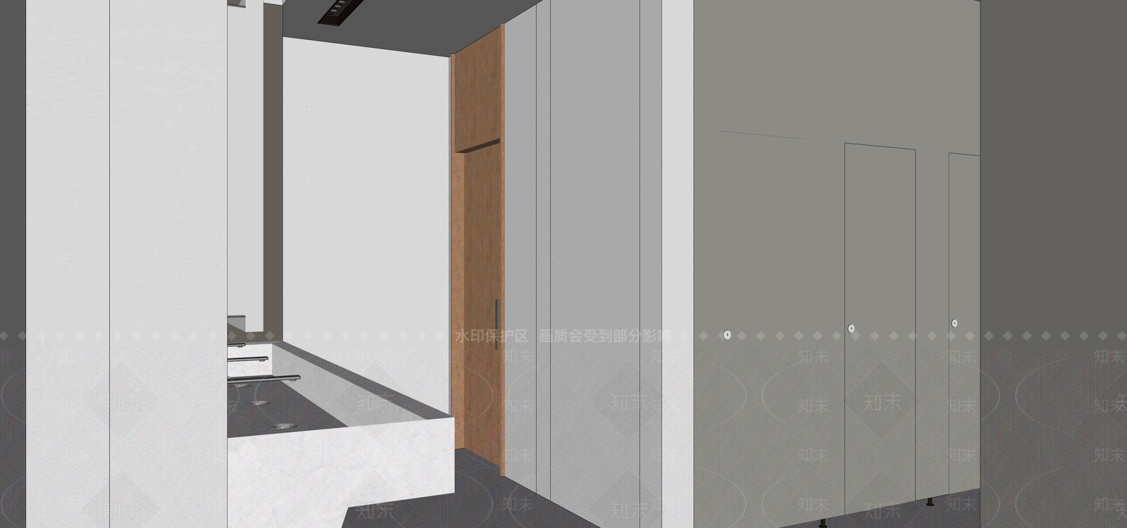 现代公共卫生间SU模型下载【ID:1183593446】