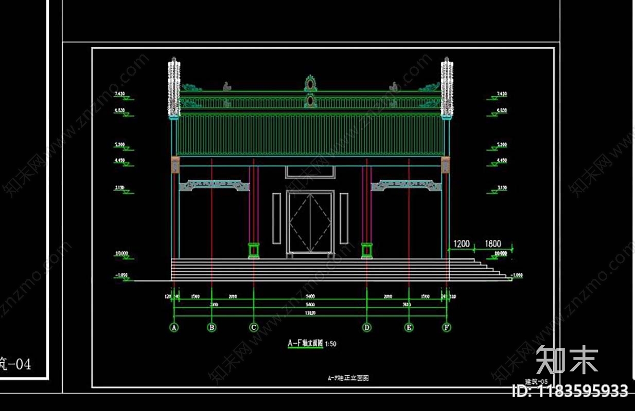 中式古建cad施工图下载【ID:1183595933】