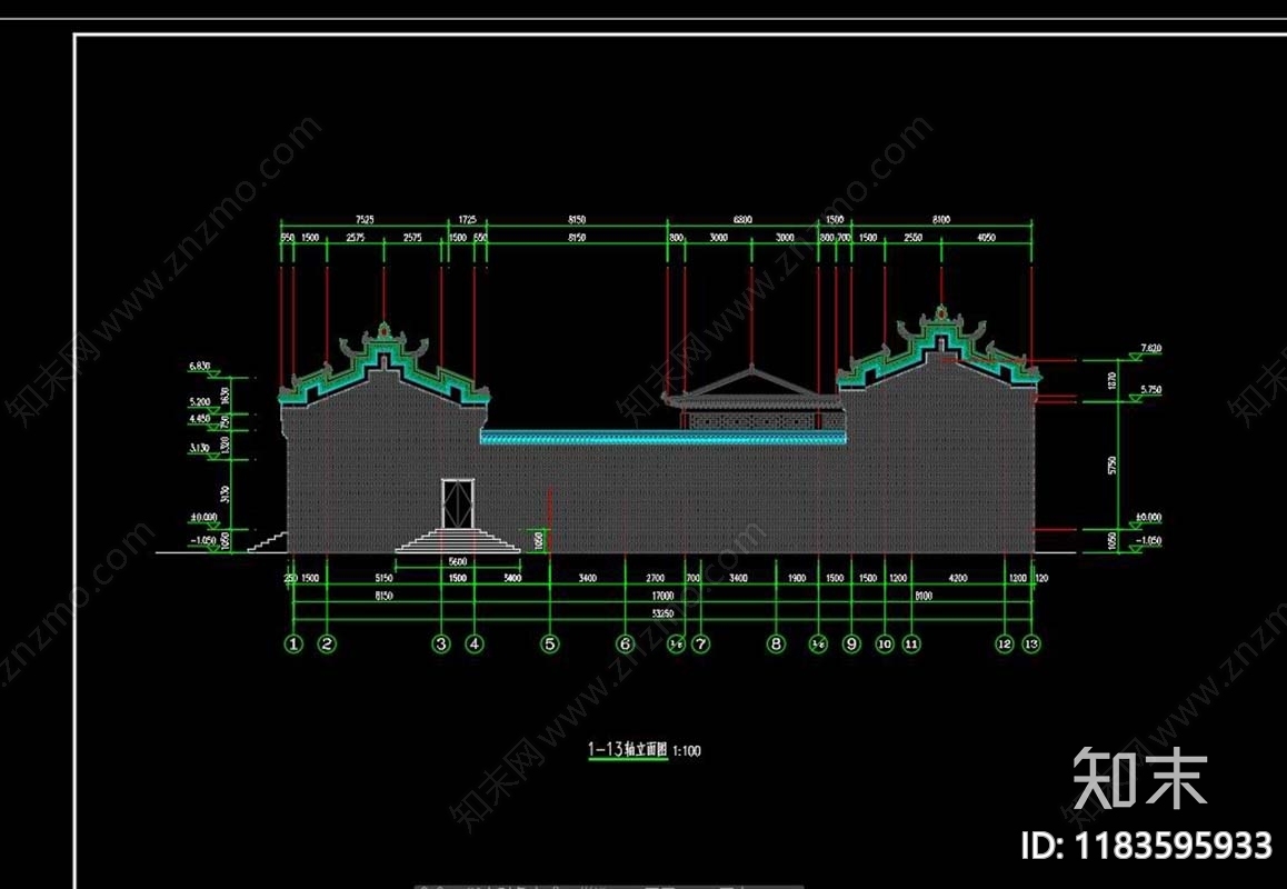 中式古建cad施工图下载【ID:1183595933】