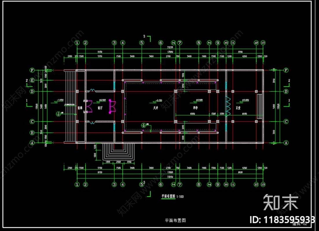 中式古建cad施工图下载【ID:1183595933】