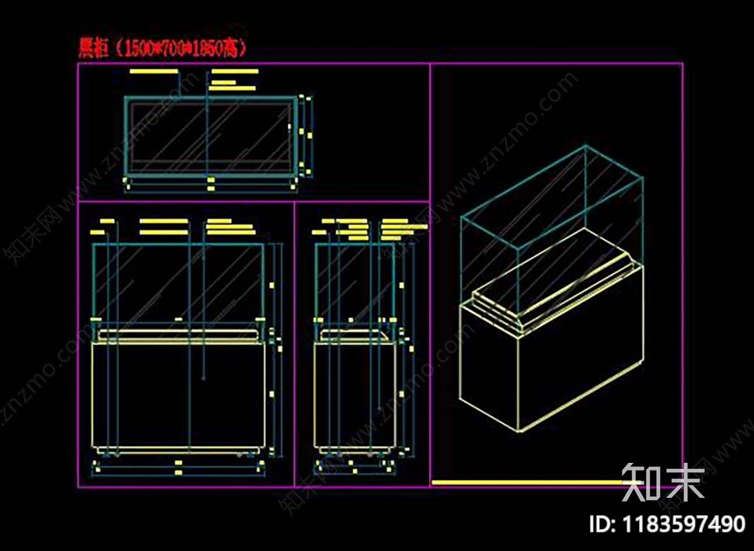 现代新中式综合家具图库cad施工图下载【ID:1183597490】