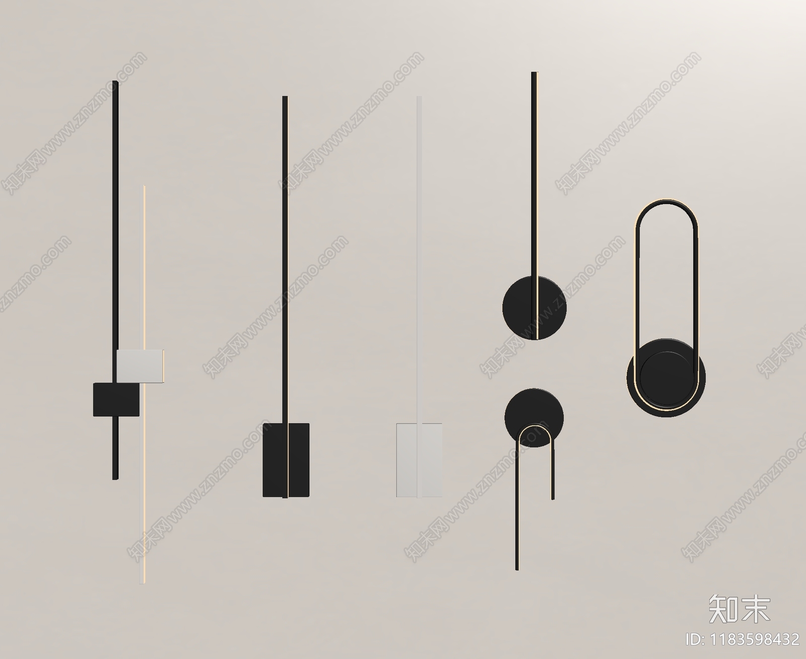 现代极简壁灯SU模型下载【ID:1183598432】