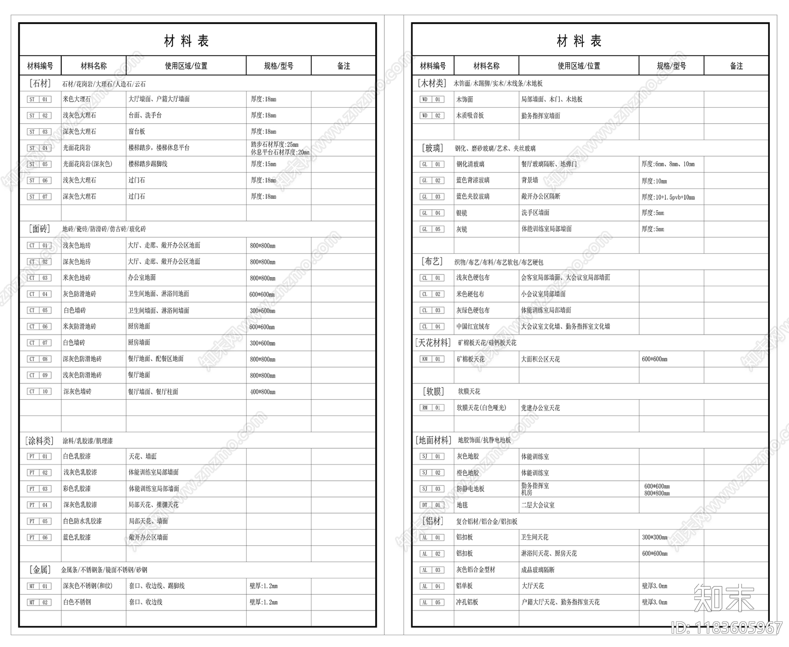 现代设计说明cad施工图下载【ID:1183605967】