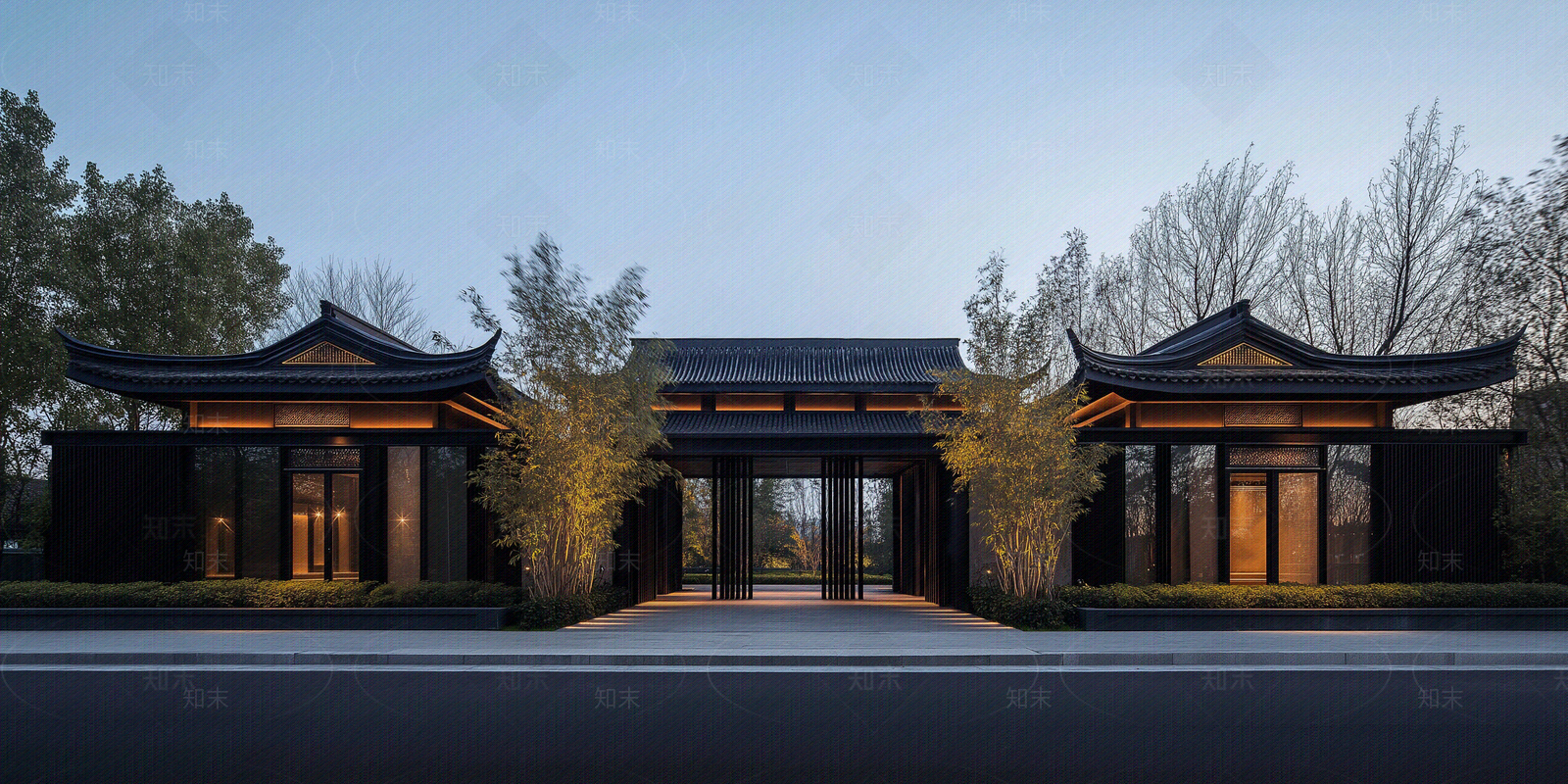 现代街道外景贴图下载【ID:1183608882】