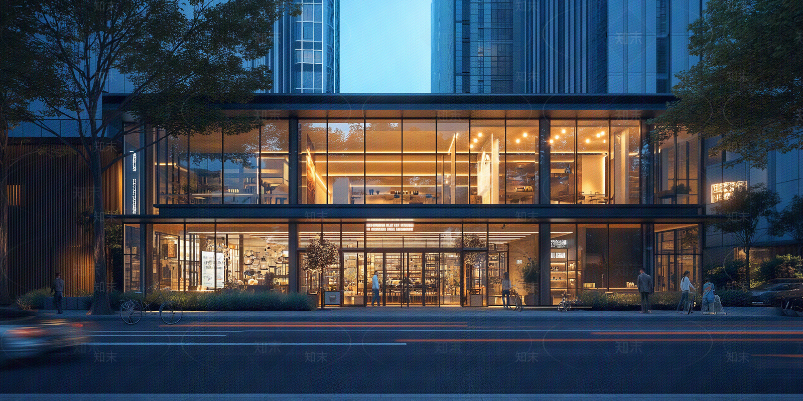现代街道外景贴图材质精品下载_VRay贴图_知末网