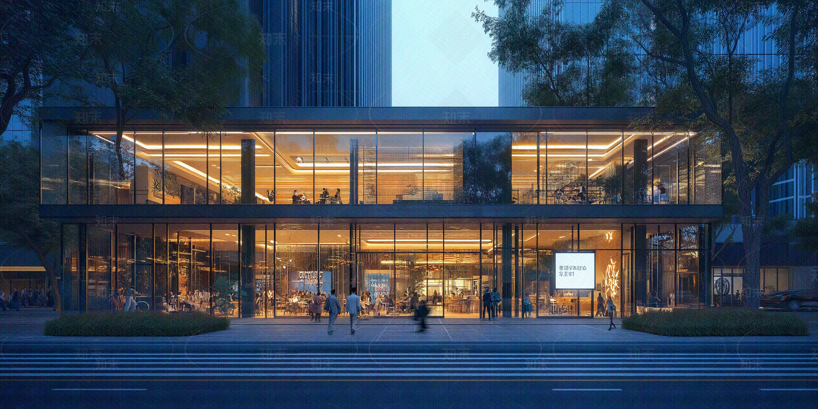 现代街道外景贴图下载【ID:1183608906】