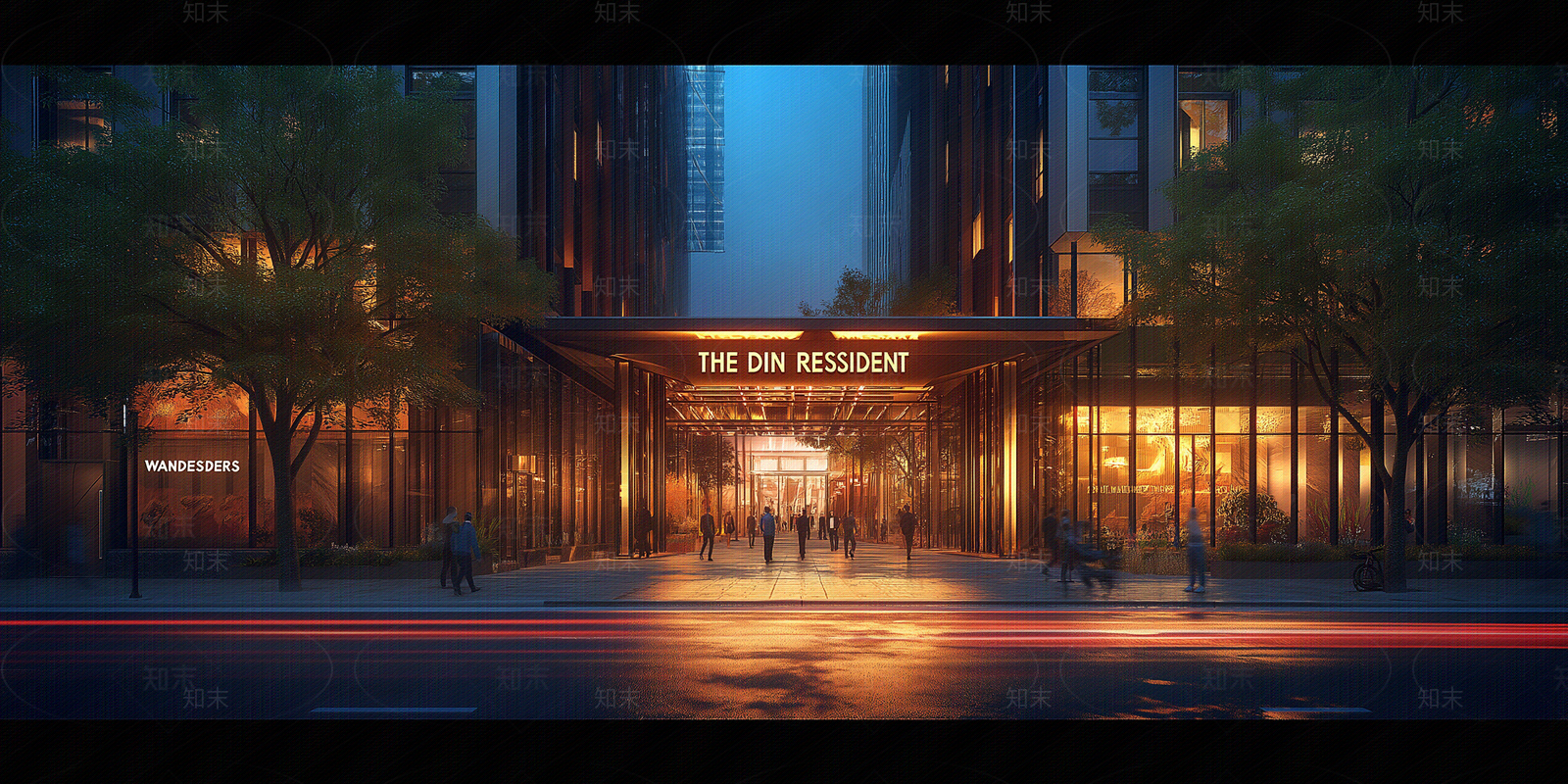 现代街道外景贴图下载【ID:1183609009】