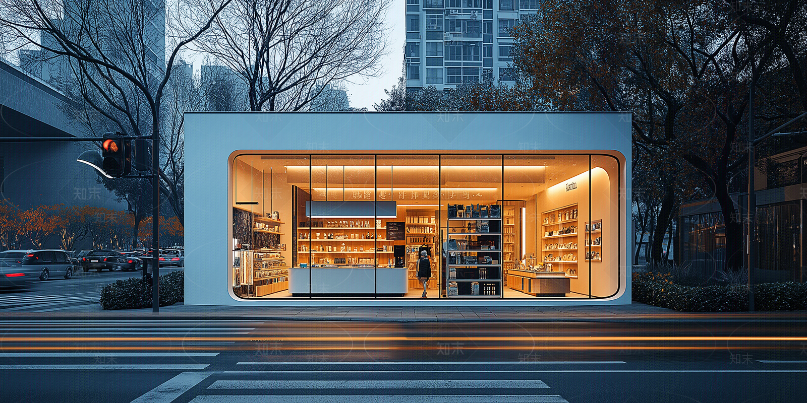 现代街道外景贴图下载【ID:1183609380】