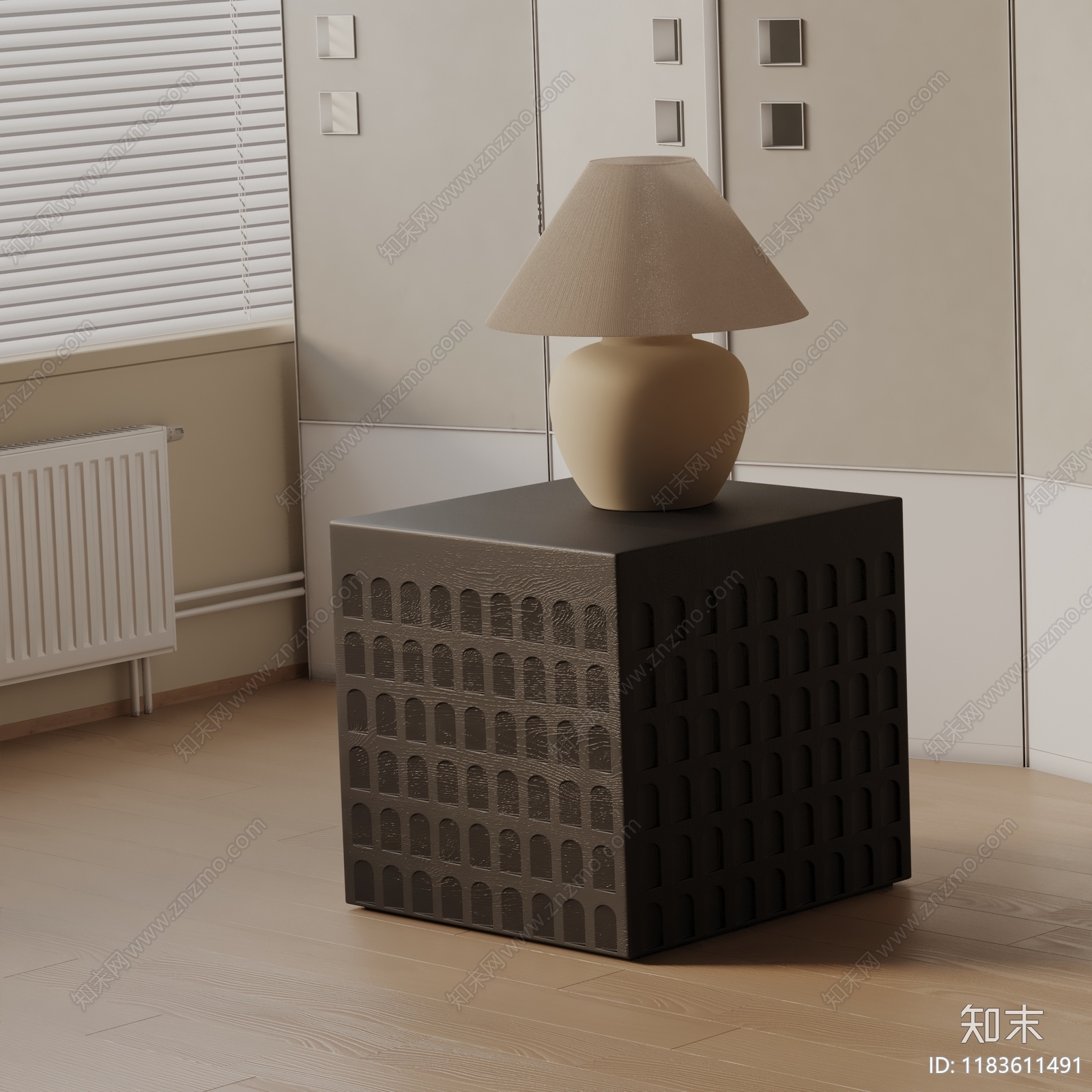 现代床头柜3D模型下载【ID:1183611491】