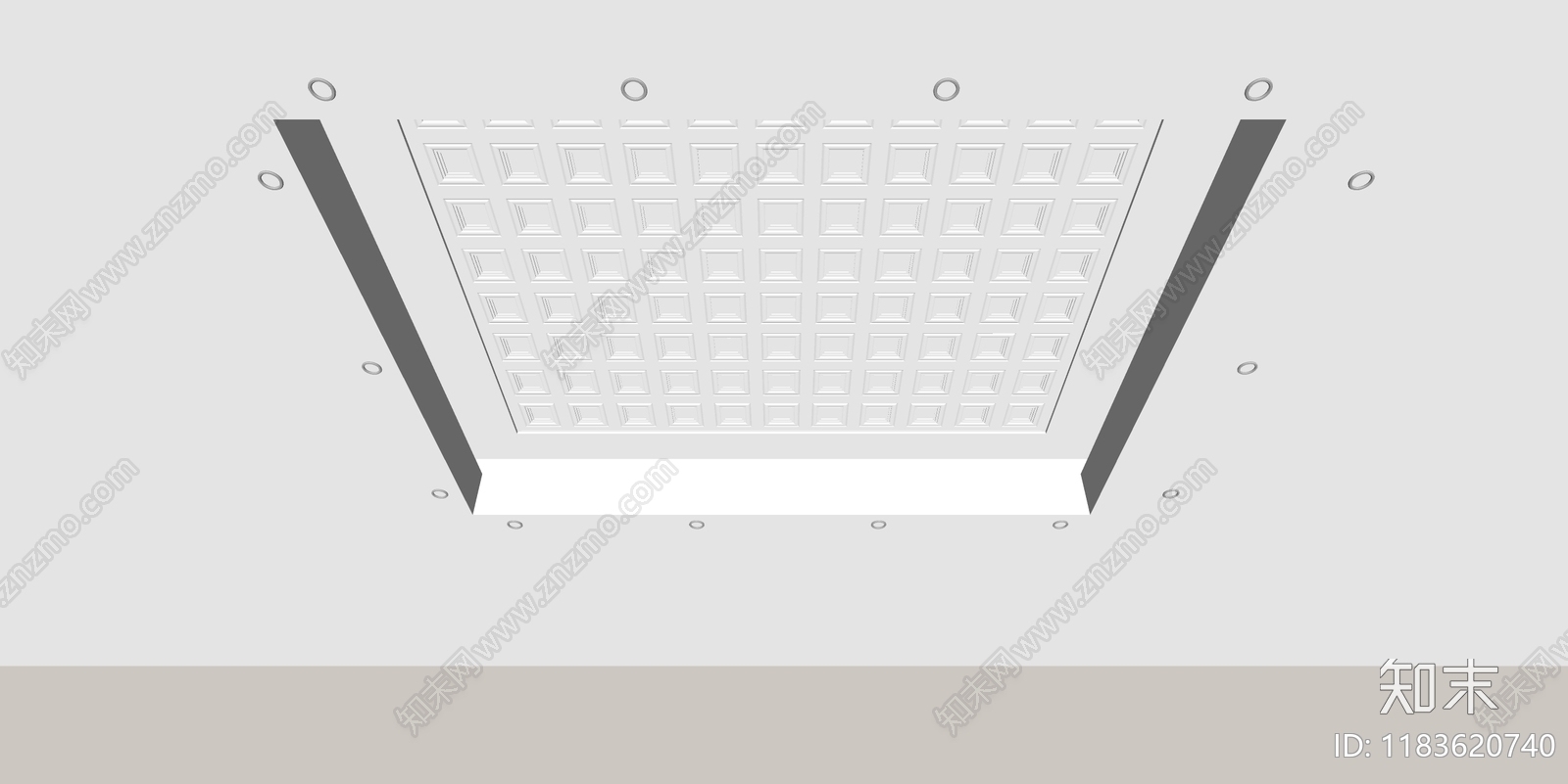 现代吊顶SU模型下载【ID:1183620740】