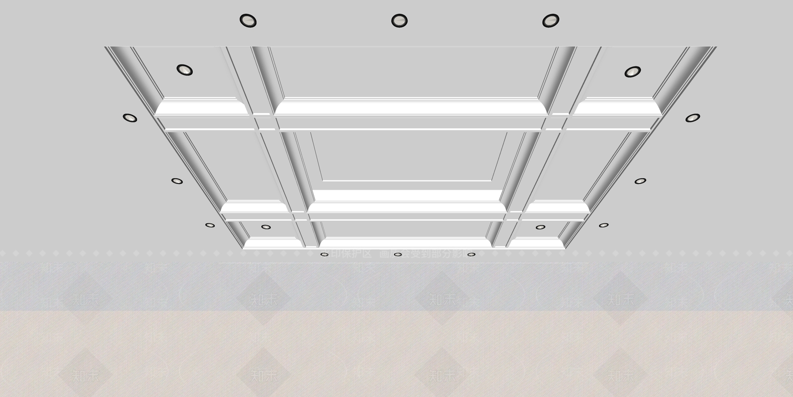 现代吊顶SU模型下载【ID:1183621107】