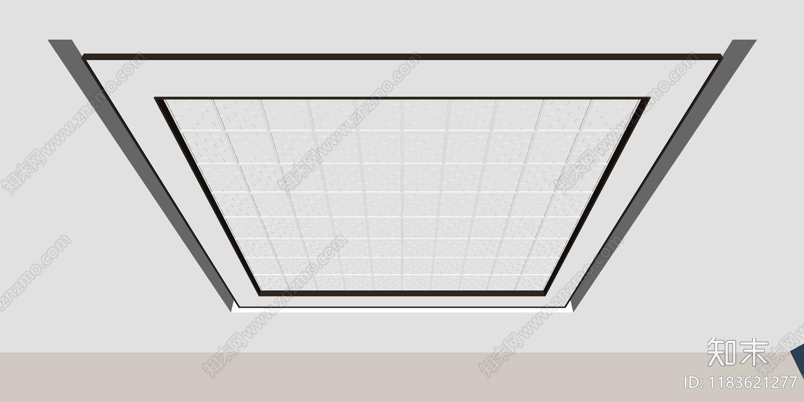 新中式吊顶SU模型下载【ID:1183621277】