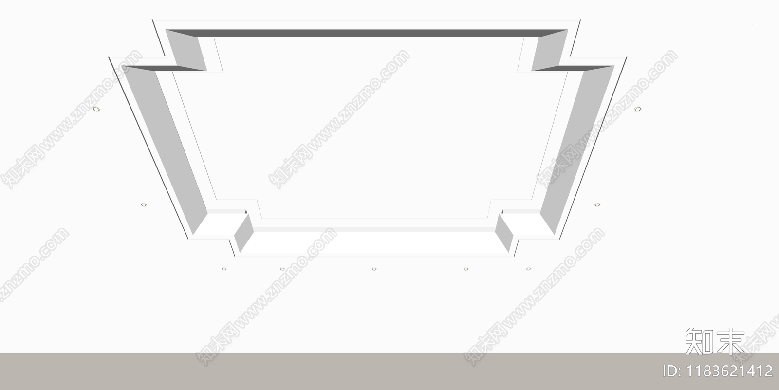 新中式吊顶SU模型下载【ID:1183621412】