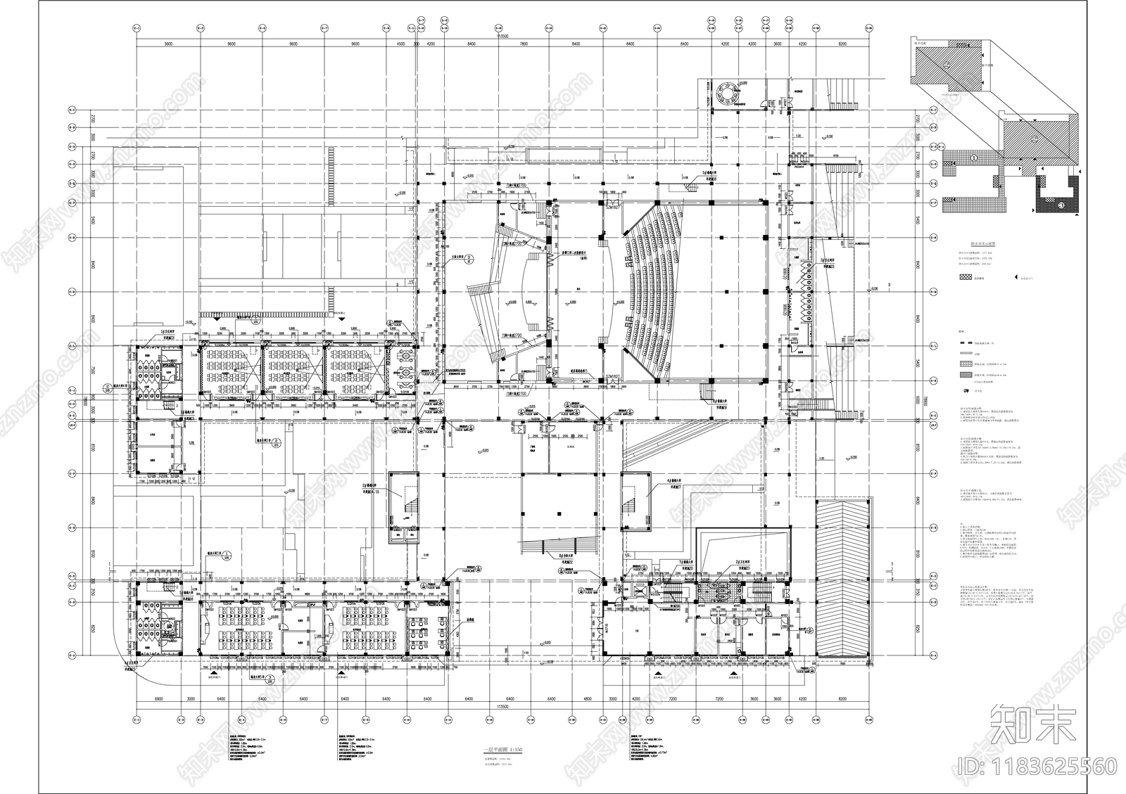 现代学校建筑cad施工图下载【ID:1183625560】