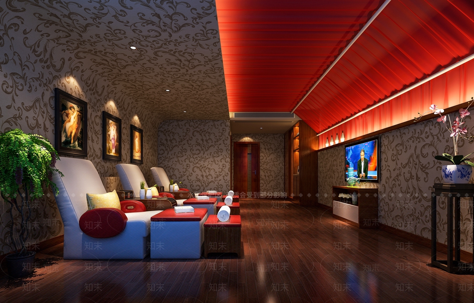 新中式足浴店3D模型下载【ID:1183628829】