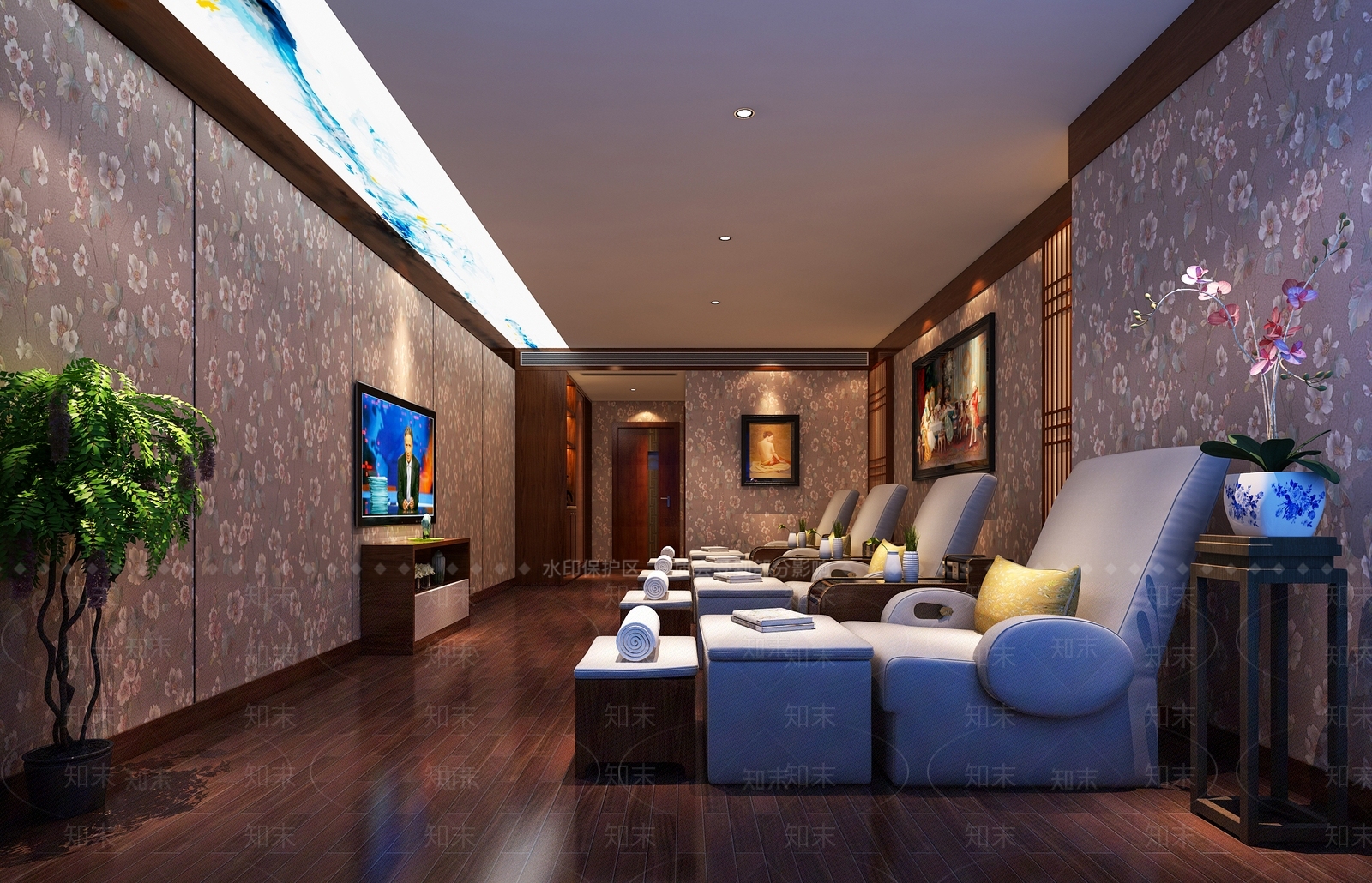 新中式足浴店3D模型下载【ID:1183628829】