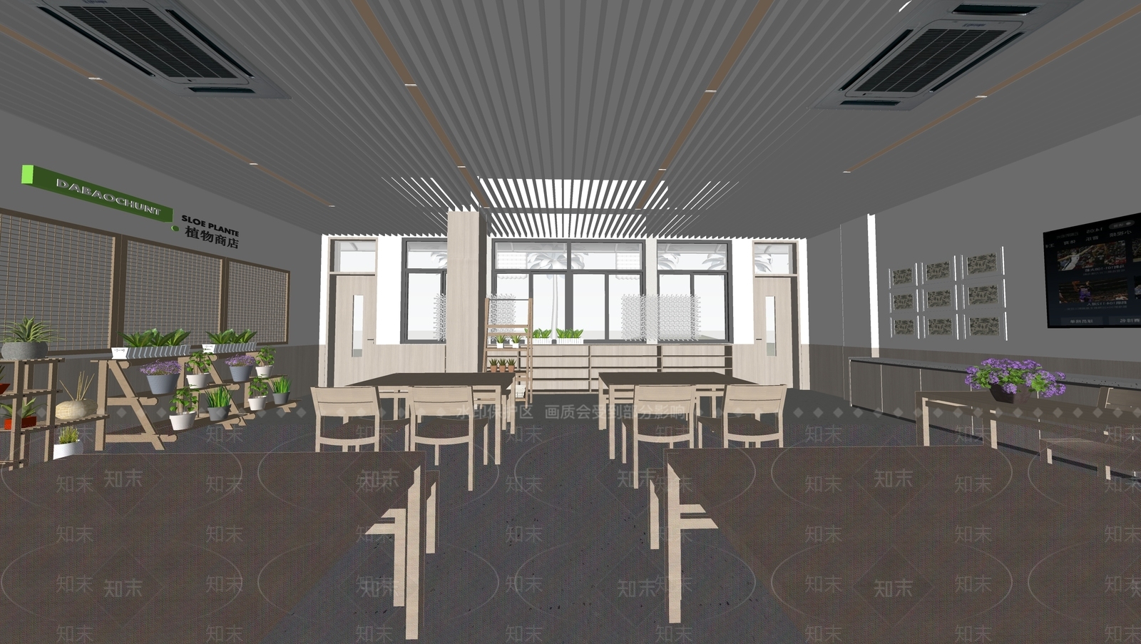 现代简约教室SU模型下载【ID:1183629171】