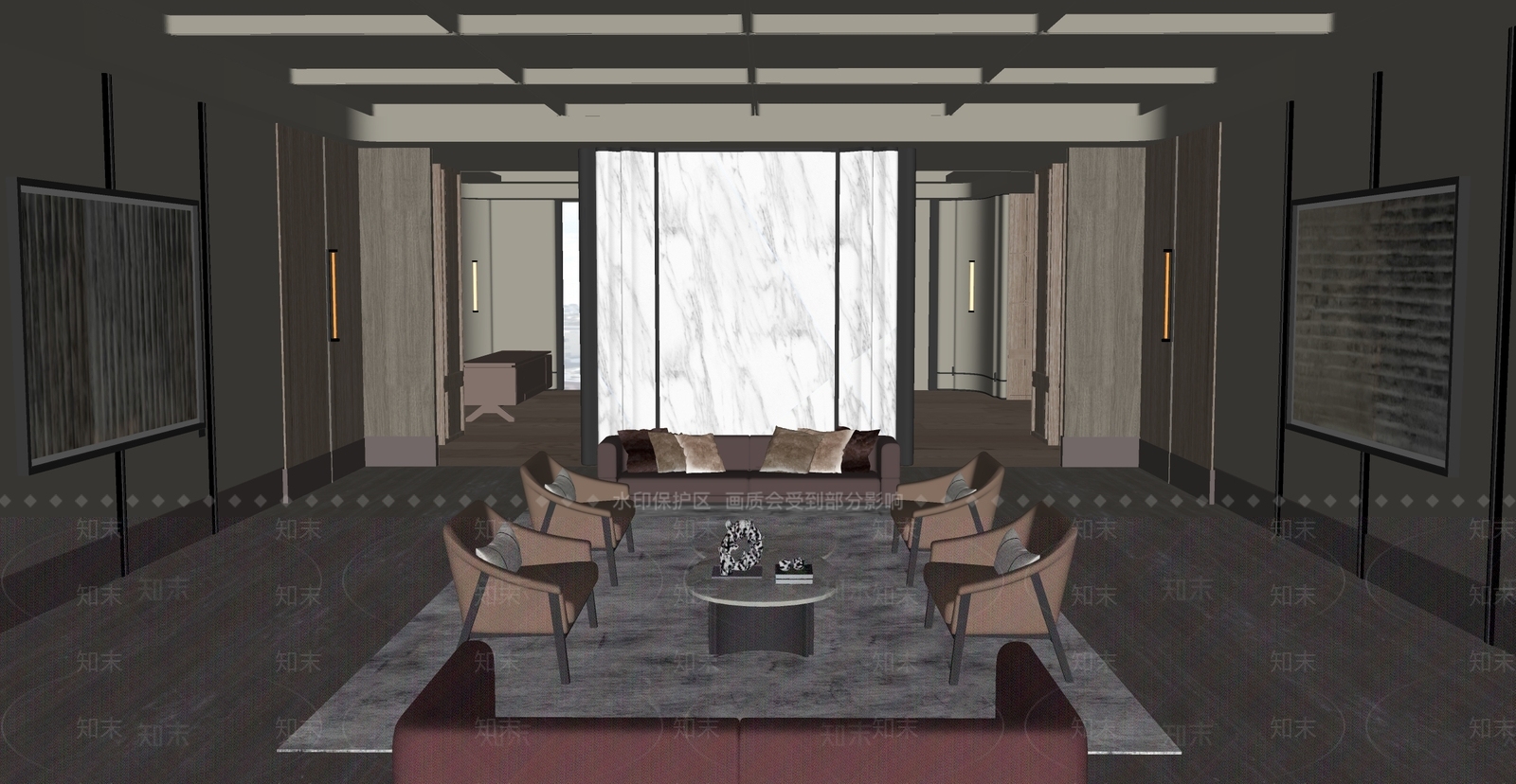 轻奢售楼处SU模型下载【ID:1183633219】