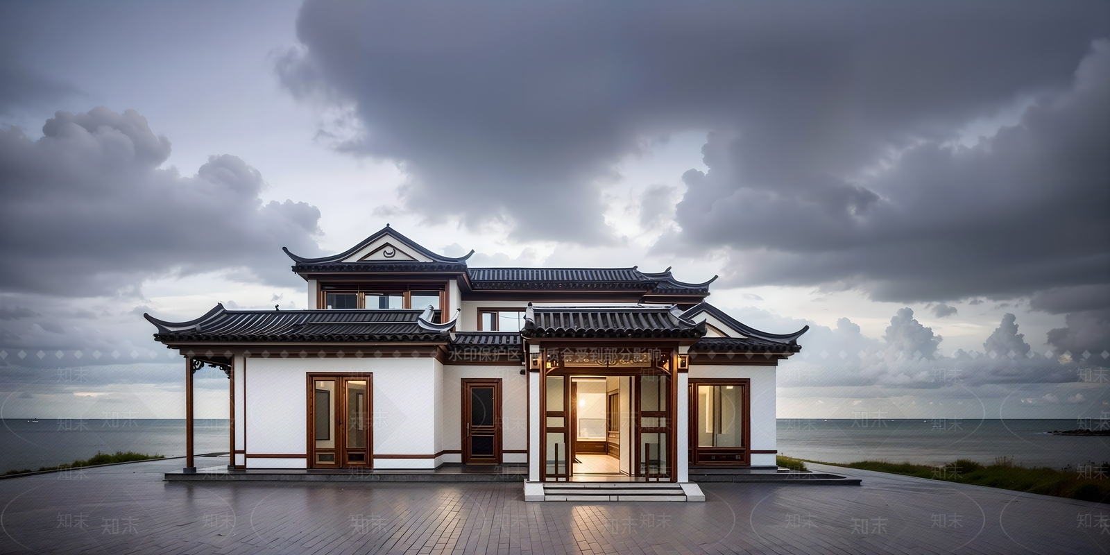 新中式四合院SU模型下载【ID:1183636420】