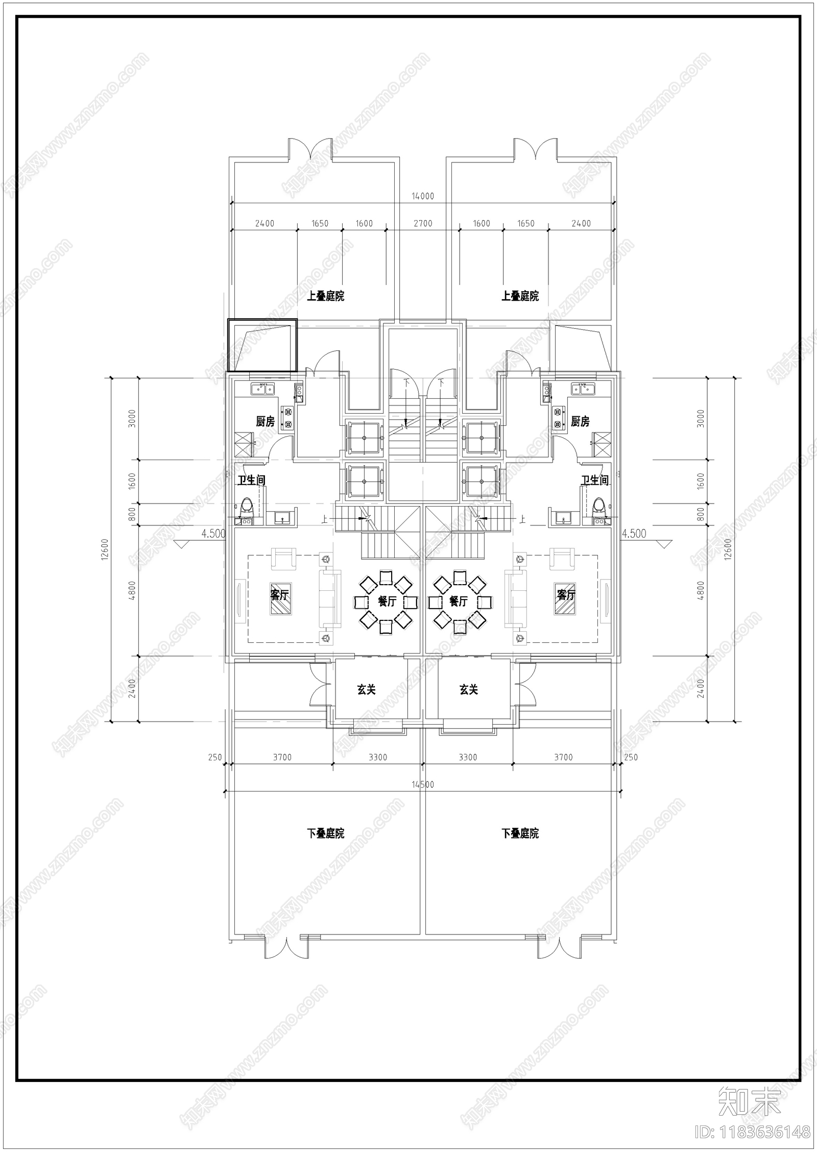 现代别墅建筑cad施工图下载【ID:1183636148】