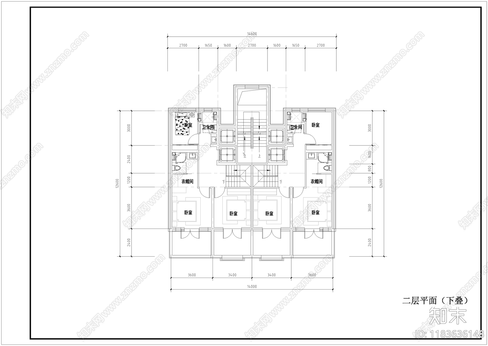 现代别墅建筑cad施工图下载【ID:1183636148】