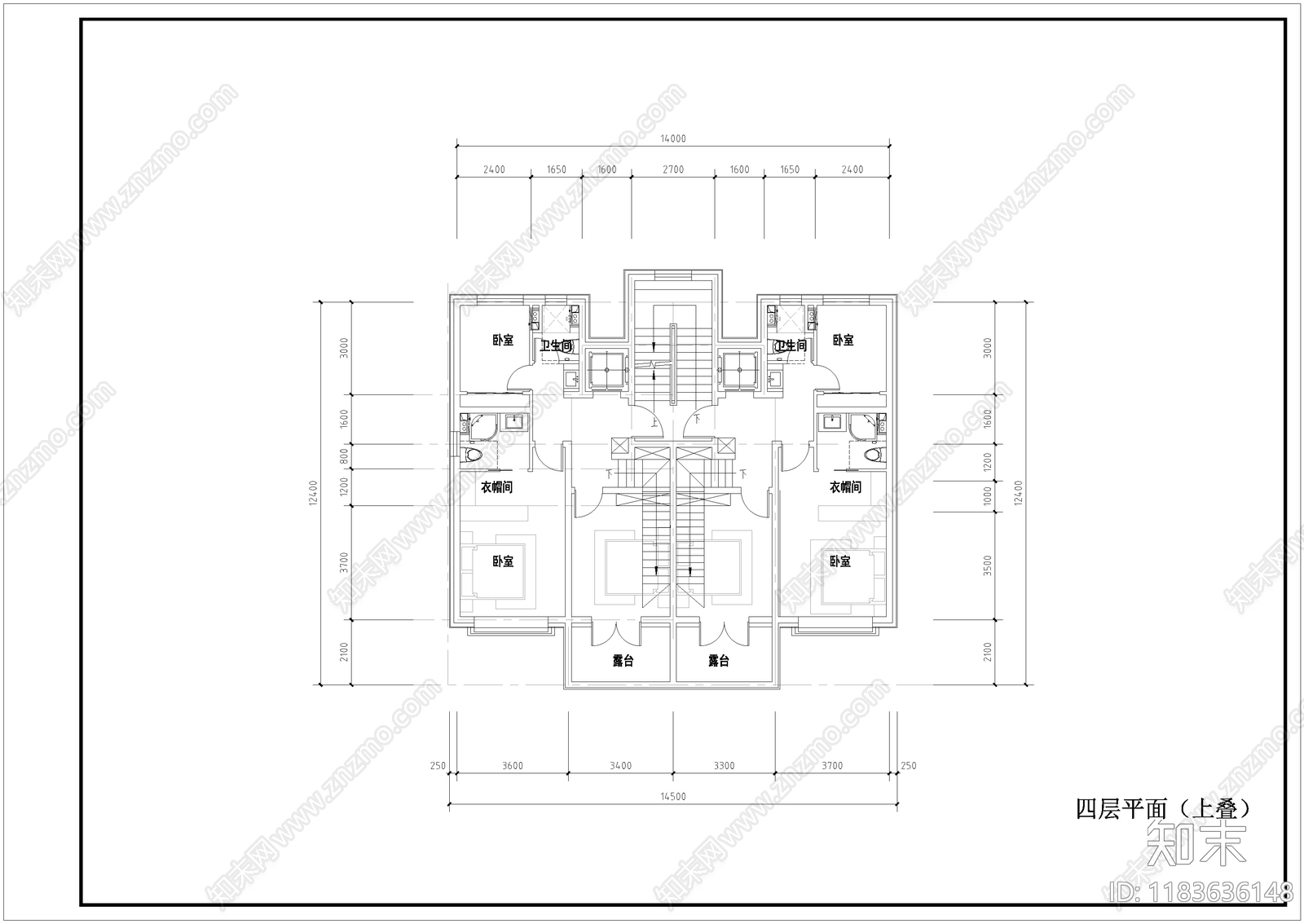 现代别墅建筑cad施工图下载【ID:1183636148】