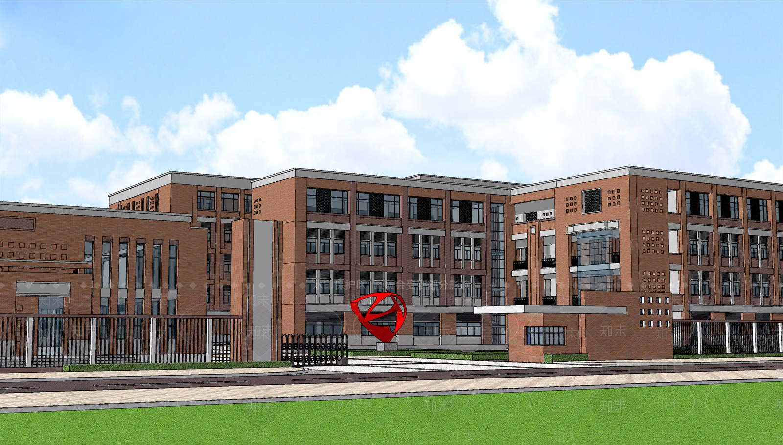 现代学校建筑SU模型下载【ID:1183647445】