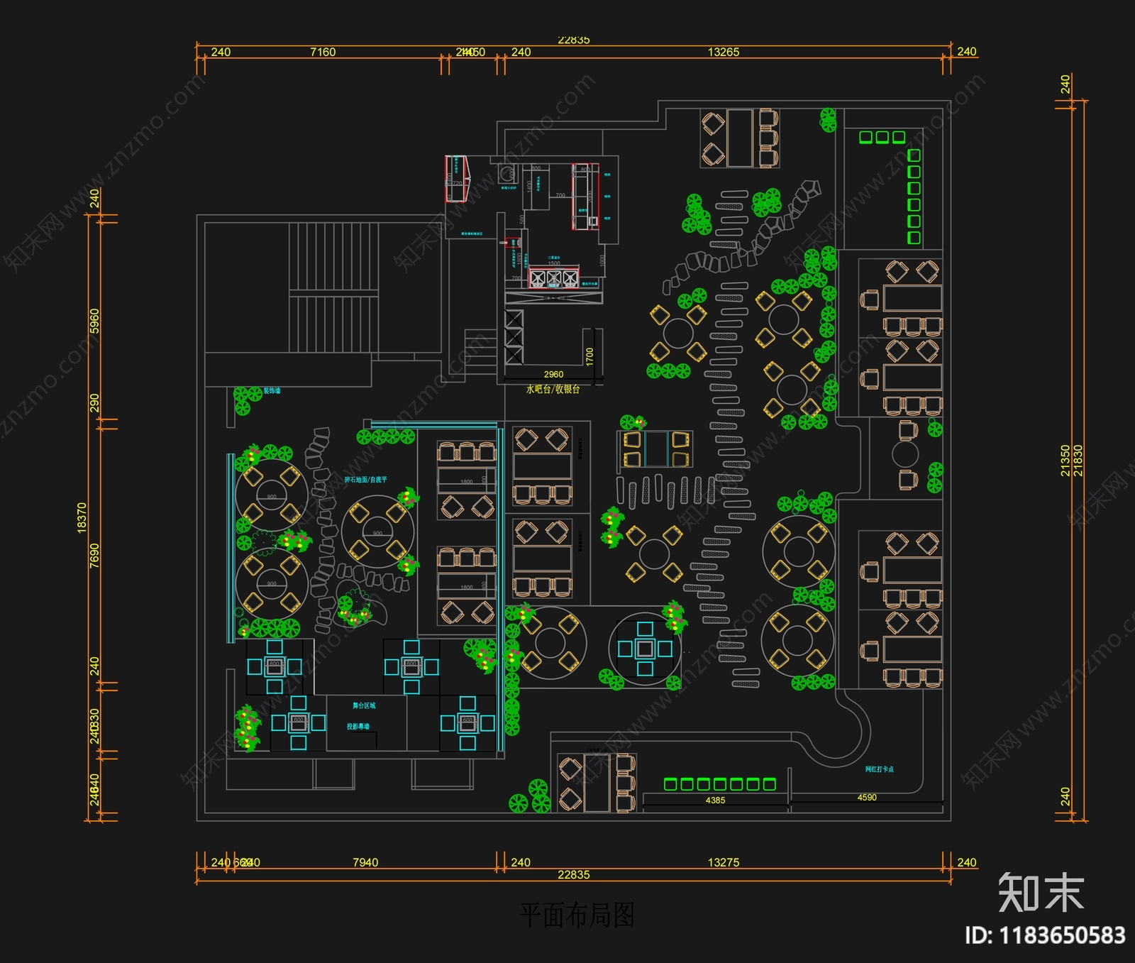 现代其他餐饮空间cad施工图下载【ID:1183650583】