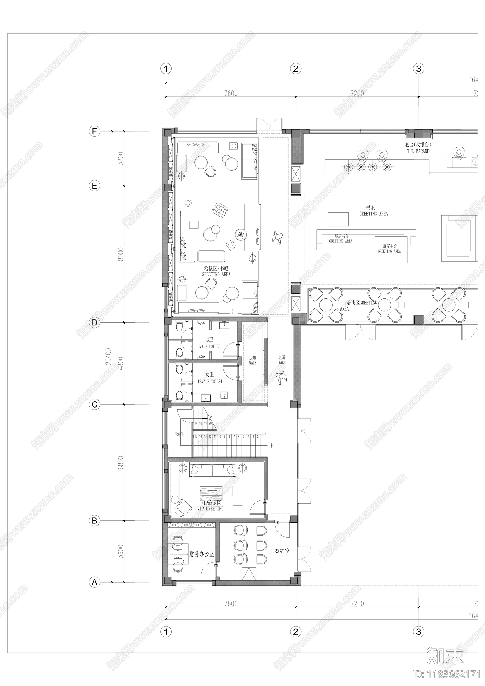 现代书店cad施工图下载【ID:1183662171】