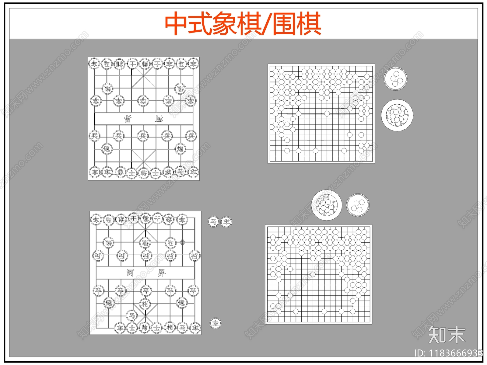 现代综合软装摆件图库cad施工图下载【ID:1183666933】