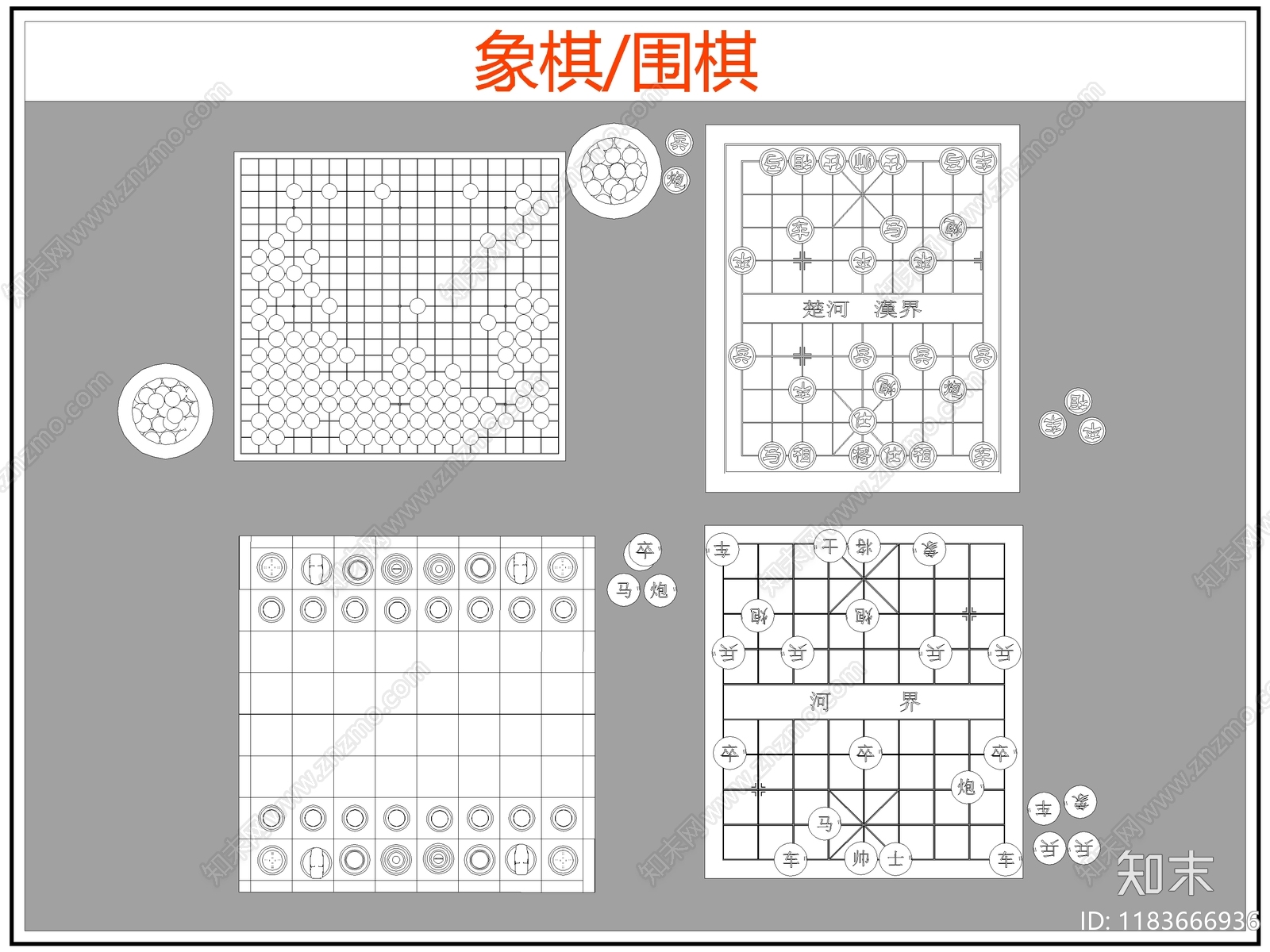 现代综合软装摆件图库cad施工图下载【ID:1183666936】