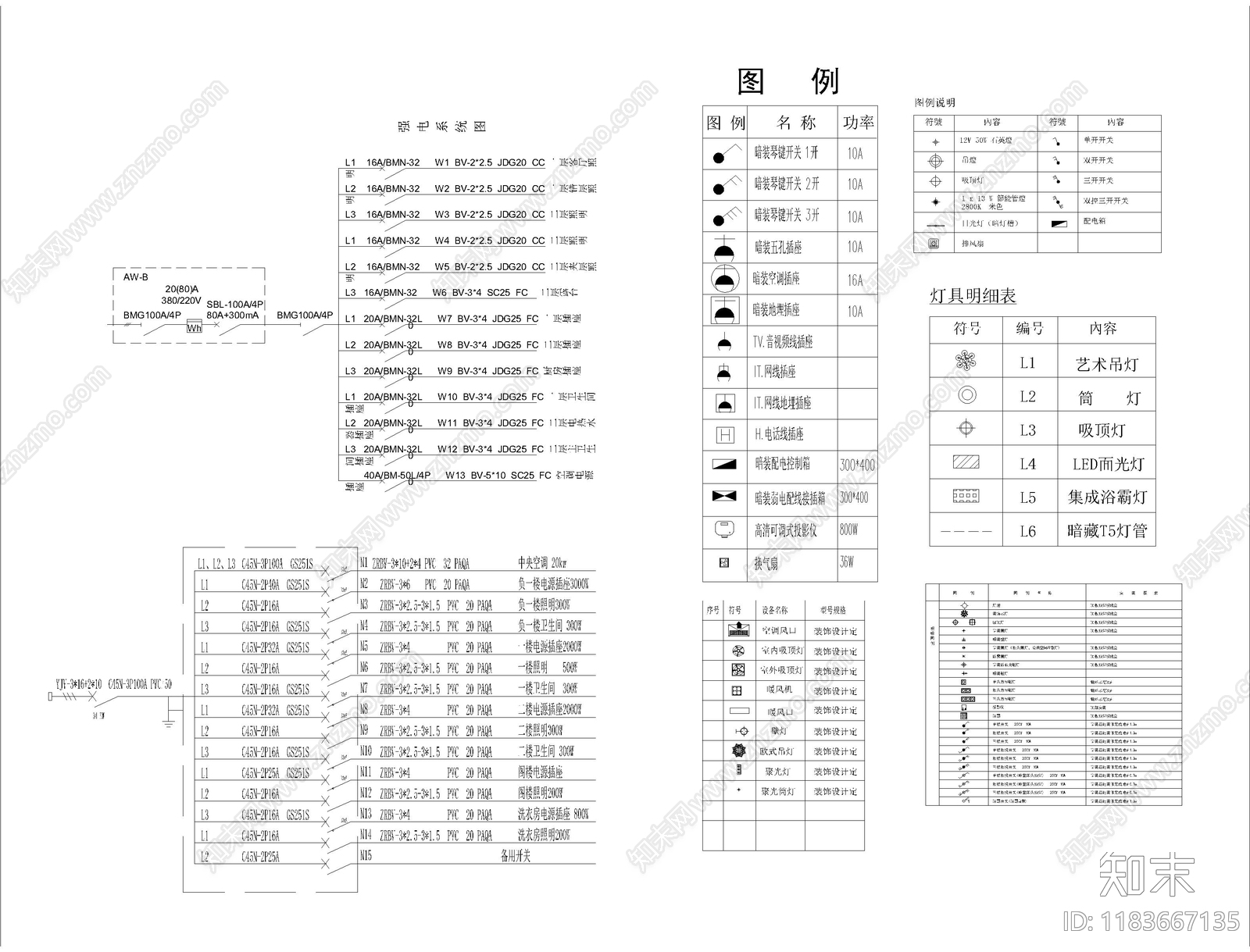 现代开关插座cad施工图下载【ID:1183667135】