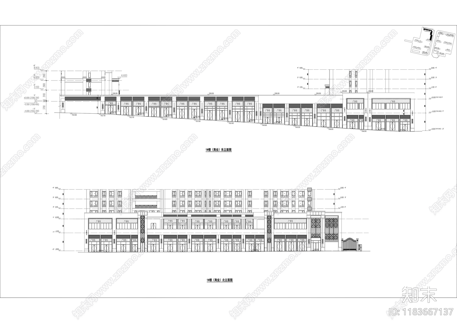 现代住宅楼建筑cad施工图下载【ID:1183667137】