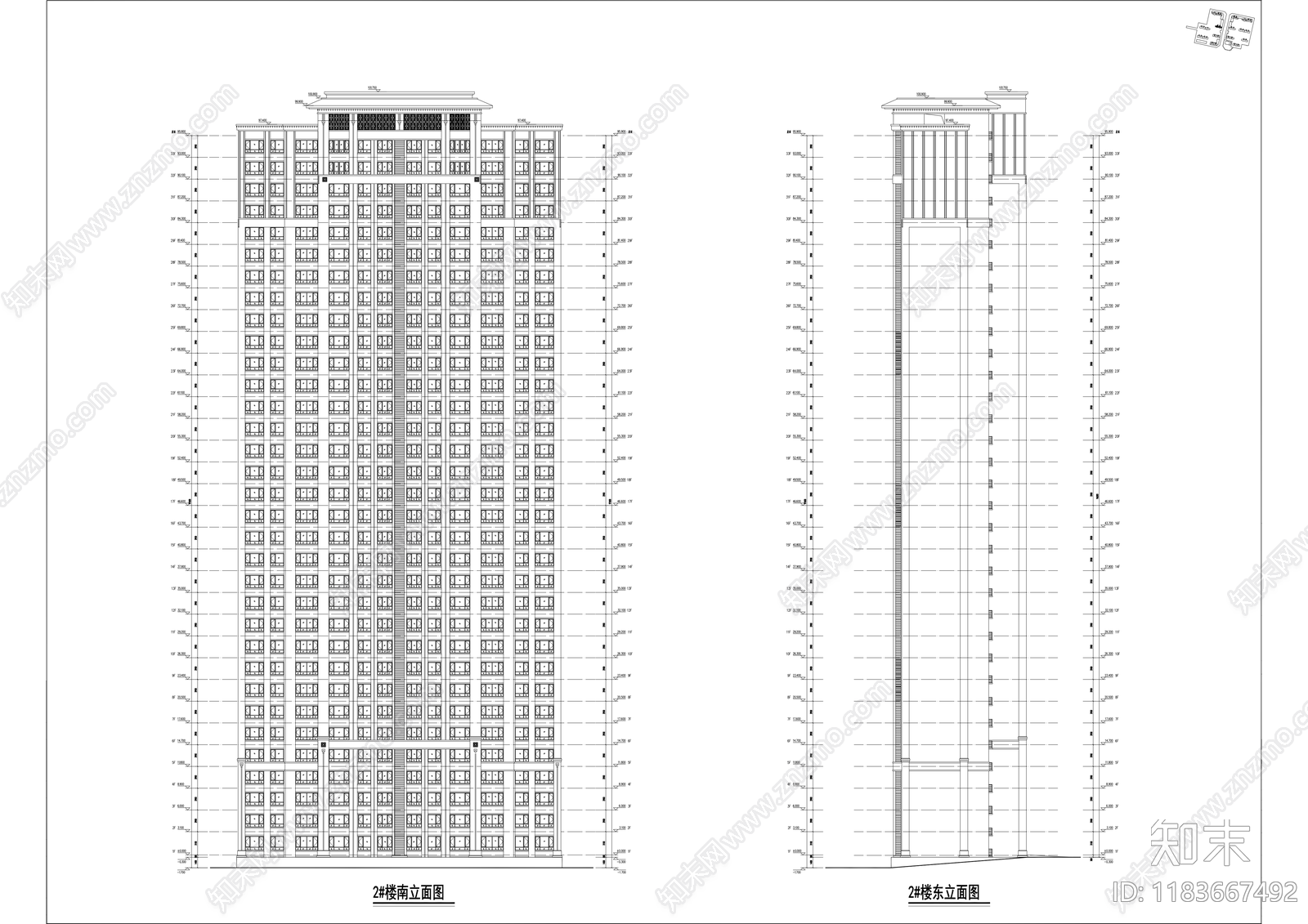 现代住宅楼建筑cad施工图下载【ID:1183667492】