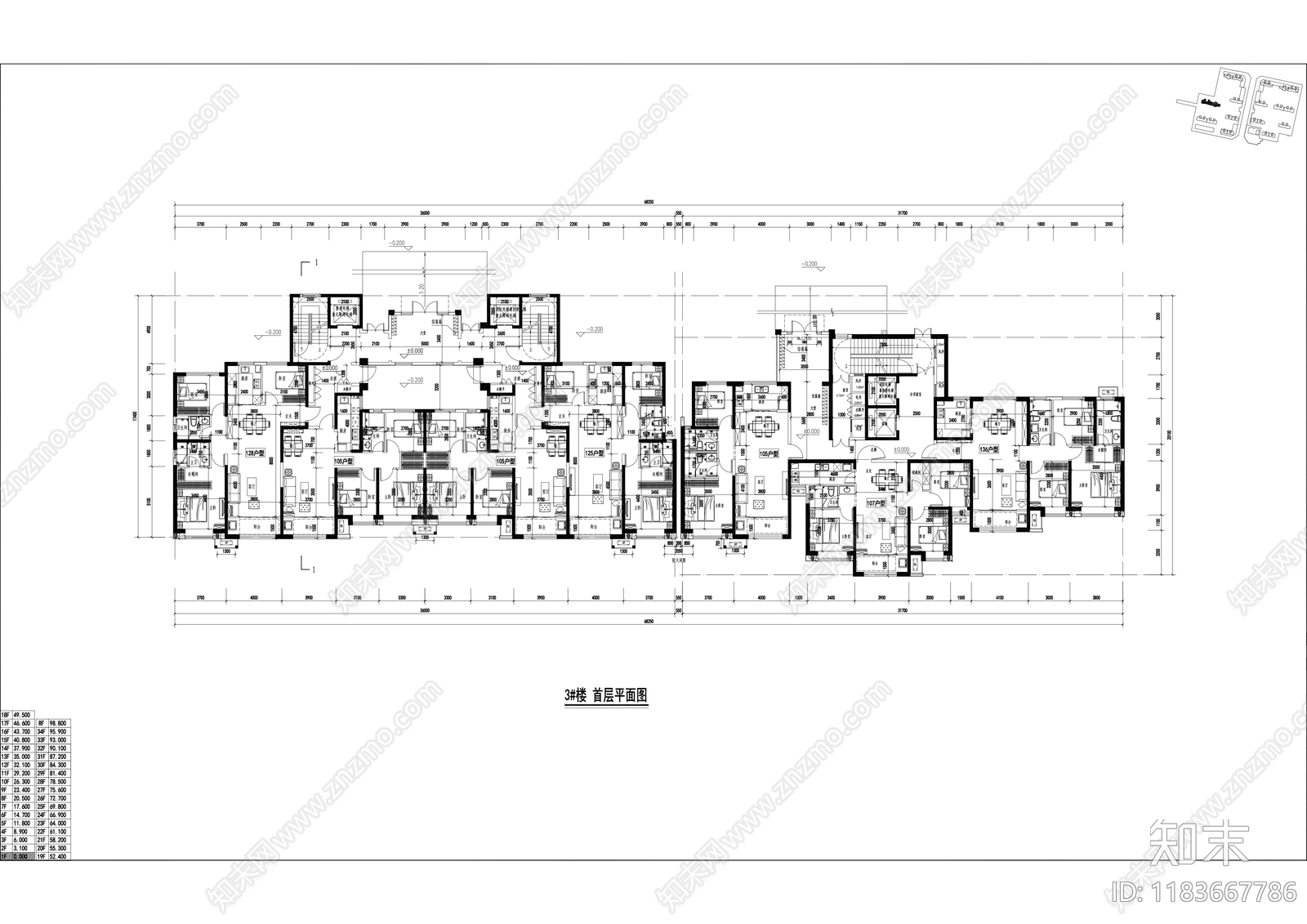 现代住宅楼建筑cad施工图下载【ID:1183667786】