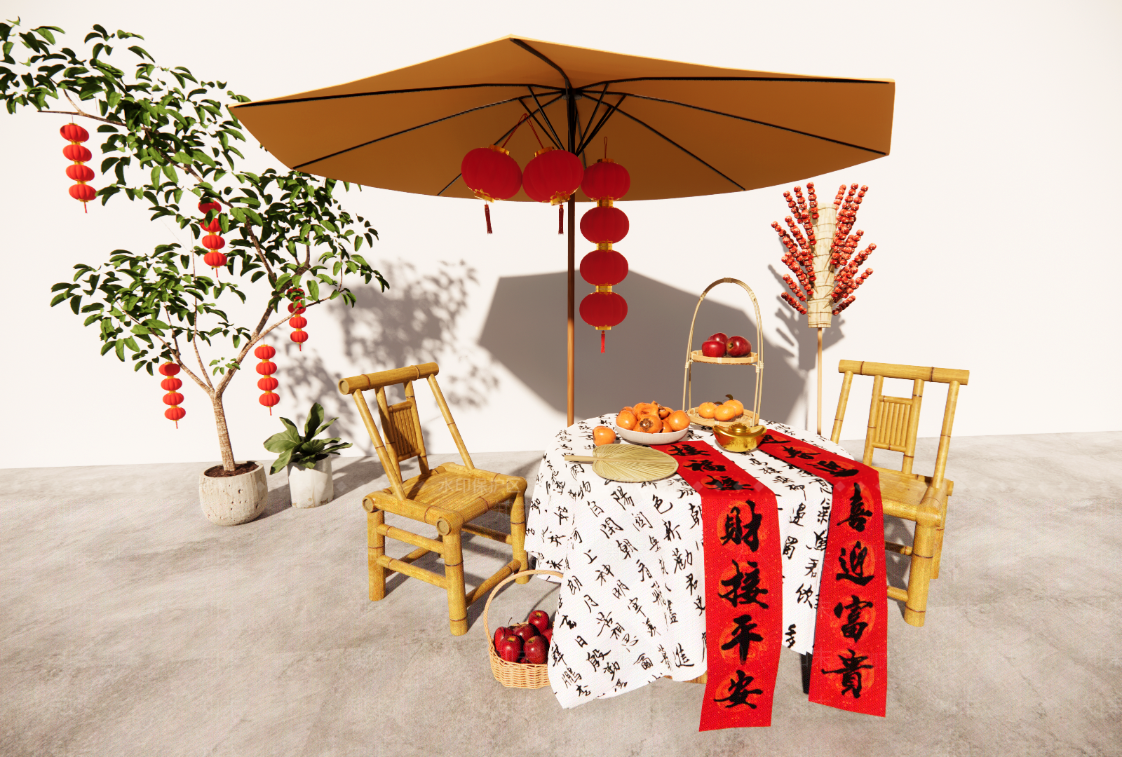 中式美陈SU模型下载【ID:1183671677】