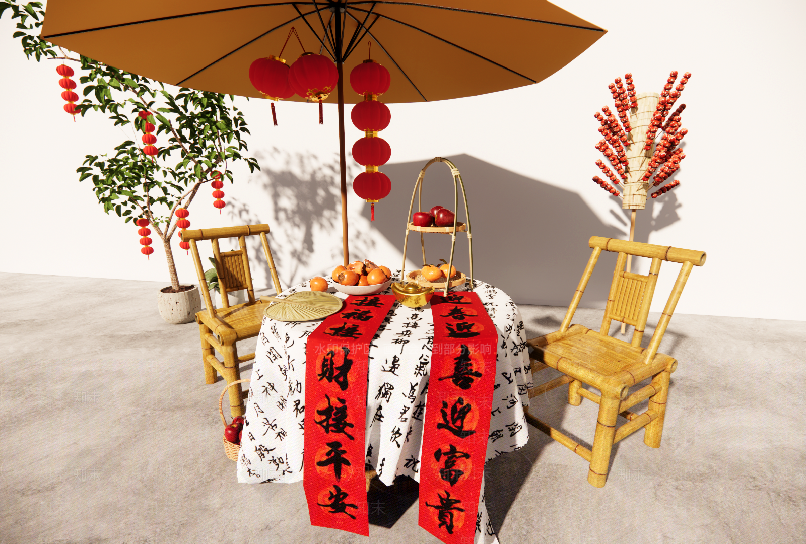 中式美陈SU模型下载【ID:1183671677】