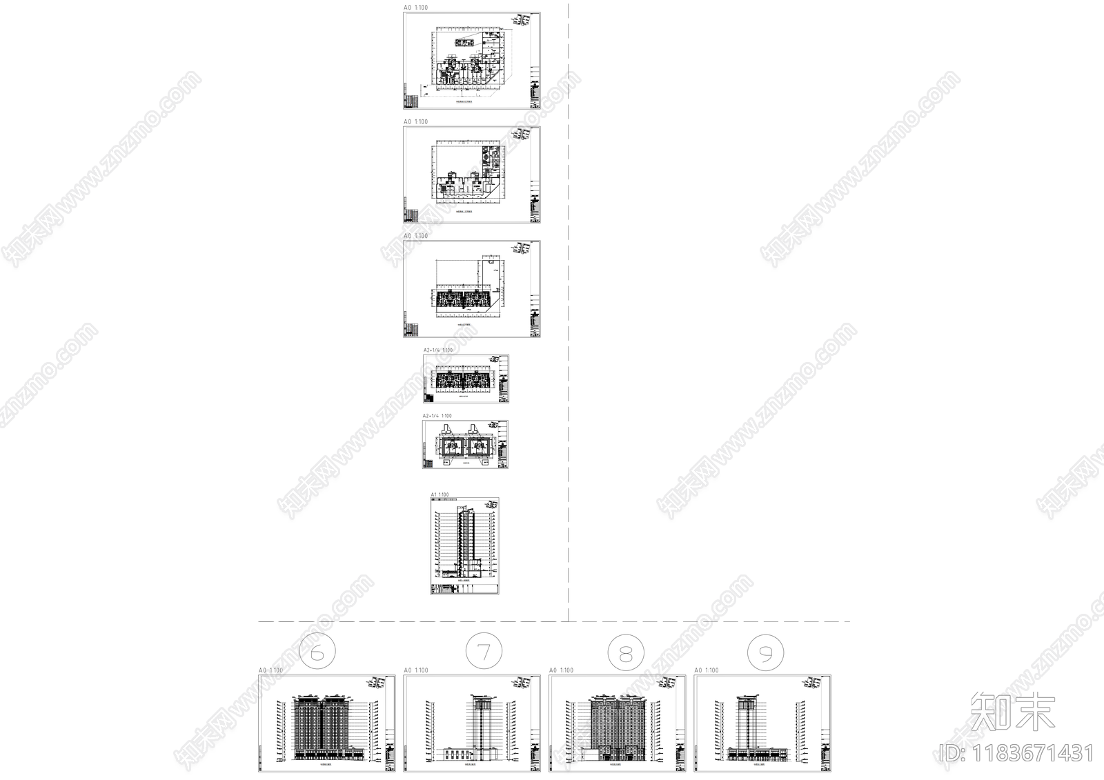 现代商业街cad施工图下载【ID:1183671431】