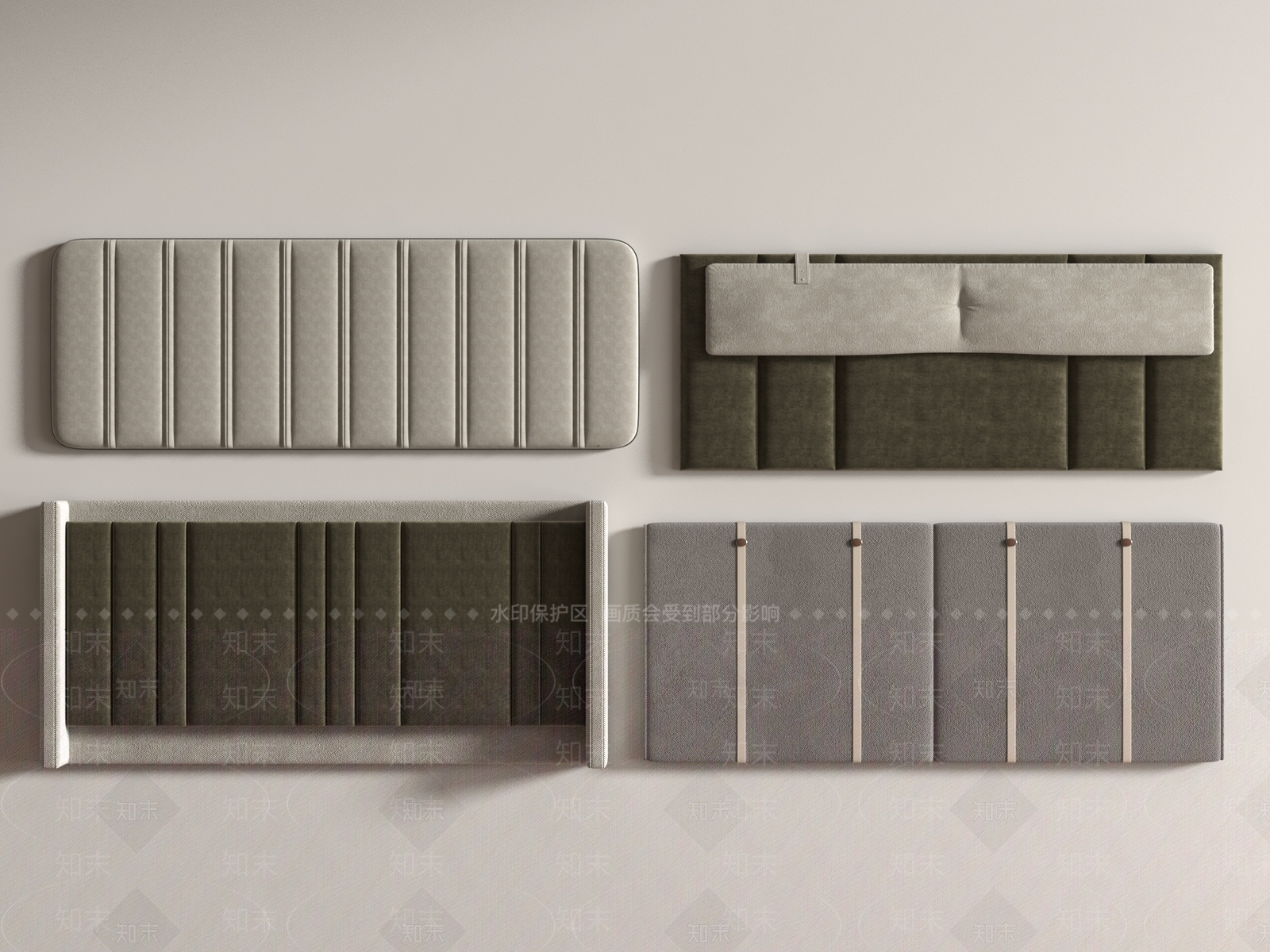 现代床品SU模型下载【ID:1183674454】